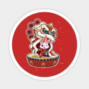 Year Of The Rabbit 2023 Chinese New Year 2023 Lion Dance Magnet